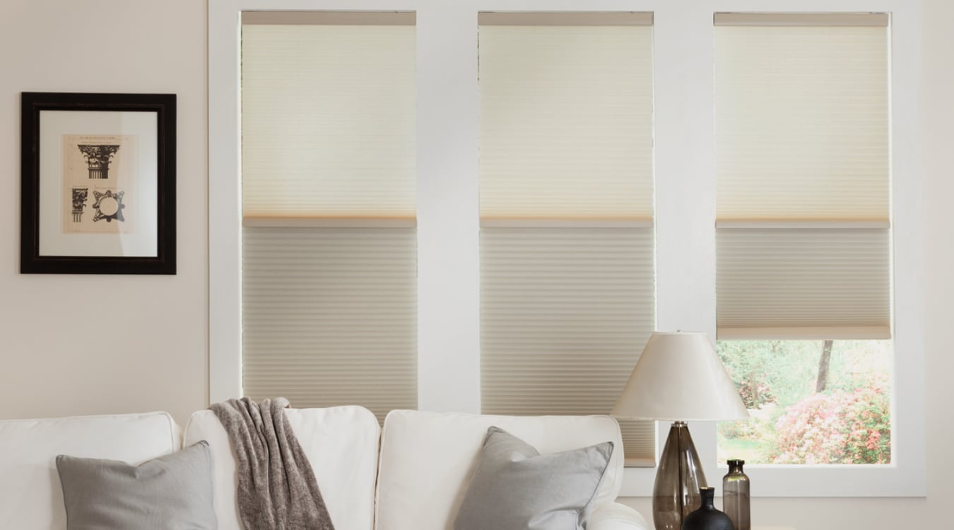 Cellular shades in a Austin living room